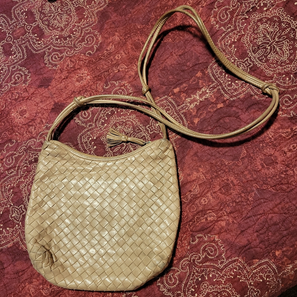 Bottega Veneta Beige Woven Shoulder Bag